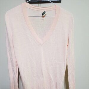 J. Crew Sweater, Peach V-Neck Small Lightweight Summer Feminine Cotton